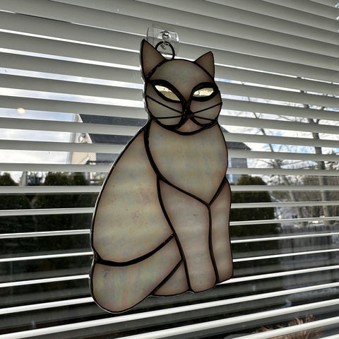 Load image into Gallery viewer, Cat Wall Decor, Cat Lover Gift, Stained Glass Cat, New Home Gift, Animal Gift, Wedding Gift, Scottish Gift, Colorful Glass