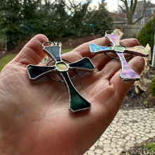 Load image into Gallery viewer, Celtic Cross Wall Decor, Ireland Gift, Stained Glass Celtic Cross, New Home Gift, Irish Gift, Wedding Gift, Scottish Gift, First Communion