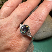 Load image into Gallery viewer, Twilight Lady Celtic Ring, Engagement Ring, Large Mystic Topaz Ring, Engagement Ring, Statement Ring, Anniversary Gift, Ladies Promise Ring