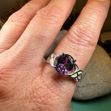 Load image into Gallery viewer, Opal Celtic Ring, Celtic Ring, Sapphire Engagement Ring, Silver Opal Ring, Anniversary Gift, Cocktail Ring, Blue Birthstone Ring, Wife Gift