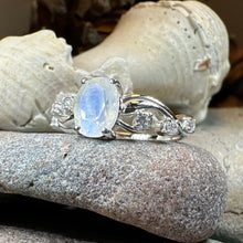 Load image into Gallery viewer, Moonstone Ring, Promise Ring, Engagement Ring, Commitment Ring, Anniversary Gift, Boho Statement Ring, Cocktail Ring, Wife Gift, Mom Gift