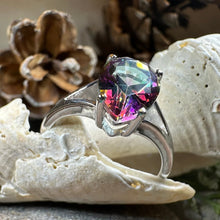 Load image into Gallery viewer, Mystic Topaz Engagement Ring, Celtic Ring, Statement Ring, Topaz Ring, Solitaire Ring, Anniversary Gift, Cocktail Ring, Wife Promise Ring