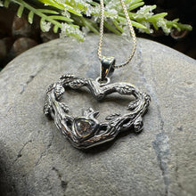 Load image into Gallery viewer, Claddagh Necklace, Celtic Pendant, Irish Jewelry, Bridal Jewelry, Anniversary Gift, Engagement Gift, Girlfriend Gift, Diamond Claddagh Gift