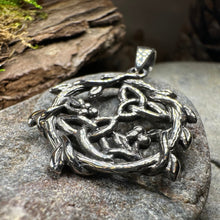 Load image into Gallery viewer, Mistletoe Necklace, Celtic Jewelry, Trinity Knot Pendant, Ireland Gift, Irish Jewelry, Scotland Jewelry, Anniversary Gift, Graduation Gift