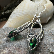 Load image into Gallery viewer, Trinity Knot Earrings, Celtic Jewelry, Irish Jewelry, Celtic Knot Jewelry, Bridal Jewelry, Emerald, Scotland Jewelry, Mom Gift, Wife Gift