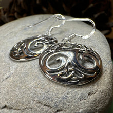 Load image into Gallery viewer, Celtic Spiral Earrings, Irish Jewelry, Viking Jewelry, Ireland Gift, Triskelion Jewelry, Triskele, Celtic Jewelry, Triple Spiral Jewelry