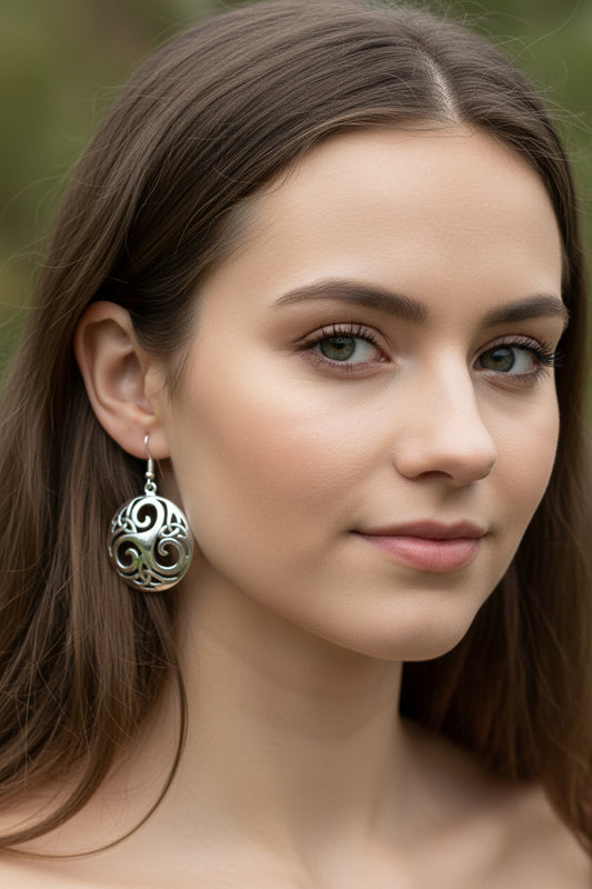 Celtic Spiral Earrings, Irish Jewelry, Viking Jewelry, Ireland Gift, Triskelion Jewelry, Triskele, Celtic Jewelry, Triple Spiral Jewelry