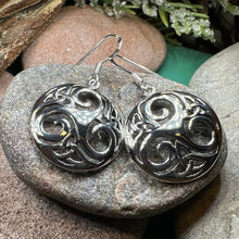 Load image into Gallery viewer, Celtic Spiral Earrings, Irish Jewelry, Viking Jewelry, Ireland Gift, Triskelion Jewelry, Triskele, Celtic Jewelry, Triple Spiral Jewelry