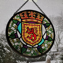 Load image into Gallery viewer, Scottish Lion Wall Decor, Scottish Thistle Gift, Scotland Stained Glass, New Home Gift, Scotland Wedding Gift, Celtic Gift, Sterling Castle