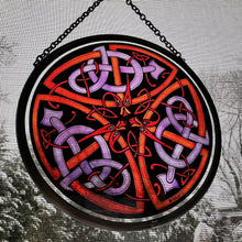 Load image into Gallery viewer, Celtic Dragon Wall Decor, Ireland Gift, Stained Glass Celtic Knot, New Home Gift, Irish Wedding Gift, Scottish Gift, Norse Viking Gift