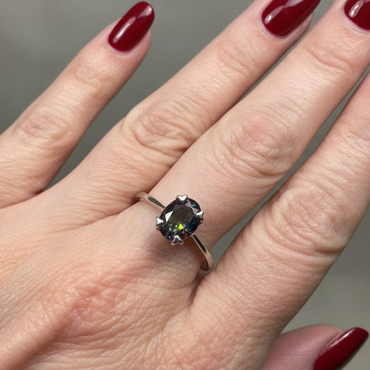 Mystic Topaz Engagement Ring, Celtic Ring, Statement Ring, Topaz Ring, Solitaire Ring, Anniversary Gift, Cocktail Ring, Wife Promise Ring