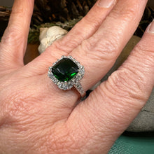 Load image into Gallery viewer, Irish Duchess Celtic Ring, Engagement Ring, Large Emerald Ring, Cocktail Ring, Celtic Statement Ring, Anniversary Gift, Ladies Promise Ring