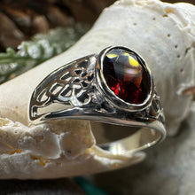 Load image into Gallery viewer, Celtic Knot Ring, Celtic Jewelry, Irish Ring, Celtic Promise Ring, Irish Jewelry, Anniversary Gift, Scottish Ring, Peridot Ring, Wife Gift