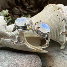 Load image into Gallery viewer, Moonstone Infinity Ring, Promise Ring, Engagement Ring, Celtic Jewelry, Anniversary Gift, Solitaire Ring, Boho Statement Ring, Cocktail Ring