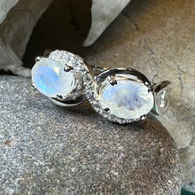 Load image into Gallery viewer, Moonstone Infinity Ring, Promise Ring, Engagement Ring, Celtic Jewelry, Anniversary Gift, Solitaire Ring, Boho Statement Ring, Cocktail Ring