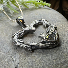 Load image into Gallery viewer, Claddagh Necklace, Celtic Pendant, Irish Jewelry, Bridal Jewelry, Anniversary Gift, Engagement Gift, Girlfriend Gift, Diamond Claddagh Gift