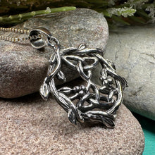 Load image into Gallery viewer, Mistletoe Necklace, Celtic Jewelry, Trinity Knot Pendant, Ireland Gift, Irish Jewelry, Scotland Jewelry, Anniversary Gift, Graduation Gift