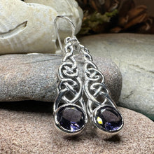 Load image into Gallery viewer, Celtic Earrings, Irish Jewelry, Scotland Jewelry, Boho Mom Gift, Anniversary Gift, Ireland Amethyst Earrings, Wife Gift, Graduation Gift