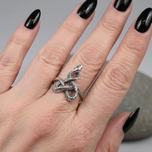Celtic Snake Ring, Celtic Ring, Gothic Ring, Silver Boho Ring, Irish Ring, Scottish Gift, Anniversary Gift, Animal Ring, Large Wiccan Ring
