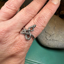 Load image into Gallery viewer, Celtic Snake Ring, Celtic Ring, Gothic Ring, Silver Boho Ring, Irish Ring, Scottish Gift, Anniversary Gift, Animal Ring, Large Wiccan Ring