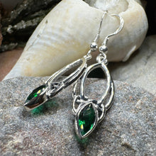 Load image into Gallery viewer, Trinity Knot Earrings, Celtic Jewelry, Irish Jewelry, Celtic Knot Jewelry, Bridal Jewelry, Emerald, Scotland Jewelry, Mom Gift, Wife Gift