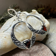 Load image into Gallery viewer, Trinity Knot Earrings, Celtic Jewelry, Irish Jewelry, Celtic Knot Jewelry, Bridal Jewelry, Blue Topaz, Scotland Jewelry, Mom Gift, Wife Gift