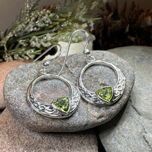 Load image into Gallery viewer, Trinity Knot Earrings, Celtic Jewelry, Irish Jewelry, Celtic Knot Jewelry, Bridal Jewelry, Blue Topaz, Scotland Jewelry, Mom Gift, Wife Gift