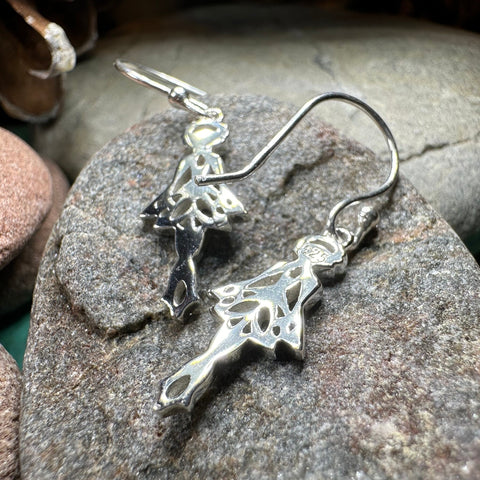 Load image into Gallery viewer, Irish Dancer Earrings, Irish Jewelry, Celtic Jewelry, Feis Gift, Ghillies Jewelry, Sister Gift, Irish Dance Gift, Silver Ireland Jewelry