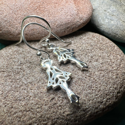 Load image into Gallery viewer, Irish Dancer Earrings, Irish Jewelry, Celtic Jewelry, Feis Gift, Ghillies Jewelry, Sister Gift, Irish Dance Gift, Silver Ireland Jewelry