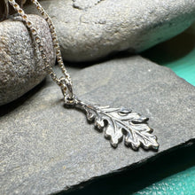 Load image into Gallery viewer, Oak Leaf Necklace, Petite Pendant, Acorn Jewelry, Irish Jewelry, Scotland Jewelry, Leaf Jewelry, Forest Gift, Graduation Gift, Minimalist
