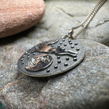 Load image into Gallery viewer, Rabbit Necklace, Nature Jewelry, Full Moon Pendant, Hare Necklace, Bunny, Animal Jewelry, New Beginnings, Inspirational Gift, Wiccan Jewelry