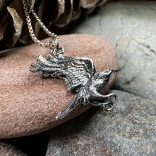 Load image into Gallery viewer, Raven Necklace, Wiccan Jewelry, Crow Pendant, Black Bird Pendant, Bird Jewelry, Pagan Jewelry, Nature Lover, Poe Jewelry, Gothic Jewelry