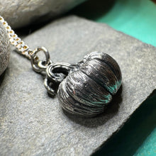 Load image into Gallery viewer, Realistic Pumpkin Necklace, Petite Pendant, Autumn Jewelry, Irish Jewelry, Scotland Jewelry, Tiny Pumpkin Jewelry, Forest Gift, Minimalist