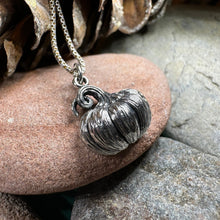 Load image into Gallery viewer, Realistic Pumpkin Necklace, Petite Pendant, Autumn Jewelry, Irish Jewelry, Scotland Jewelry, Tiny Pumpkin Jewelry, Forest Gift, Minimalist