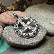 Load image into Gallery viewer, Saint Brigid's Cross, Celtic Cross Necklace, Irish Pendant, Anniversary Gift, Religious Jewelry, Silver Wiccan Jewelry, St. Bridget's Cross