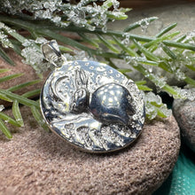 Load image into Gallery viewer, Rabbit Necklace, Nature Jewelry, Full Moon Pendant, Hare Necklace, Bunny, Animal Jewelry, New Beginnings, Inspirational Gift, Wiccan Jewelry