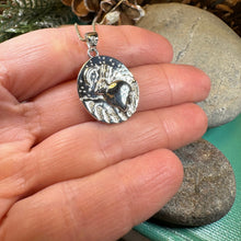 Load image into Gallery viewer, Rabbit Necklace, Nature Jewelry, Full Moon Pendant, Hare Necklace, Bunny, Animal Jewelry, New Beginnings, Inspirational Gift, Wiccan Jewelry