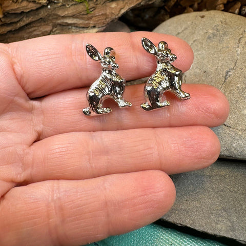 Load image into Gallery viewer, Rabbit Cuff Links, Hare Jewelry, Men's Celtic Jewelry, Animal Jewelry Gift, Groom Gift, Boyfriend Gift, Nature Husband Gift, Cool Cufflinks