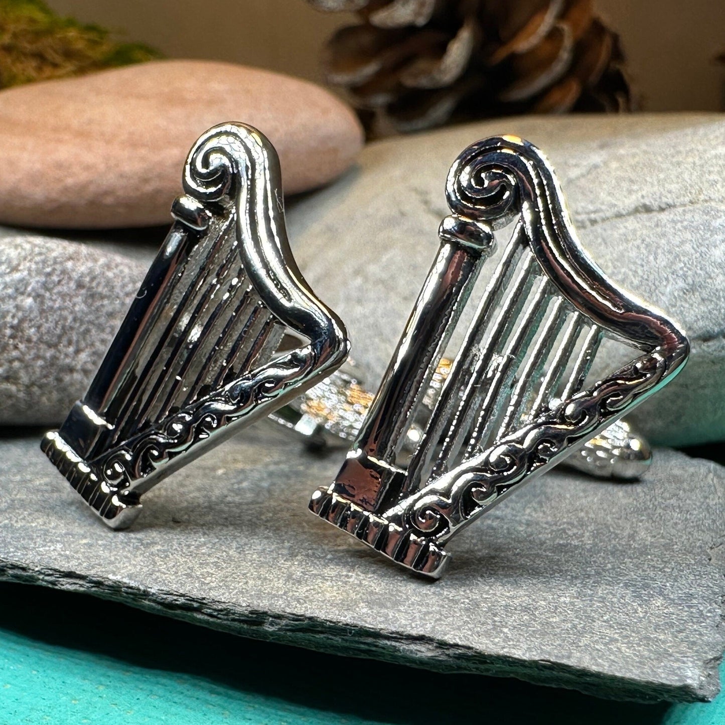 Irish Harp Cufflinks for Men — view 9
