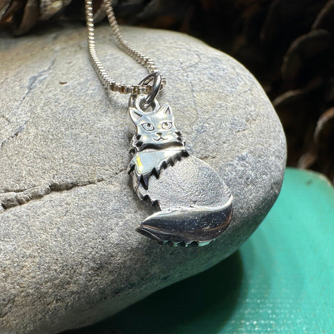 Load image into Gallery viewer, Cat Necklace, Petite Pendant, Irish Jewelry, Cat Lover Gift, Cat Mom Gift, Anniversary Gift, Animal Necklace, Nature Necklace, Minimalist