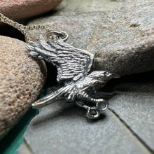 Load image into Gallery viewer, Raven Necklace, Wiccan Jewelry, Crow Pendant, Black Bird Pendant, Bird Jewelry, Pagan Jewelry, Nature Lover, Poe Jewelry, Gothic Jewelry