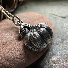 Load image into Gallery viewer, Realistic Pumpkin Necklace, Petite Pendant, Autumn Jewelry, Irish Jewelry, Scotland Jewelry, Tiny Pumpkin Jewelry, Forest Gift, Minimalist