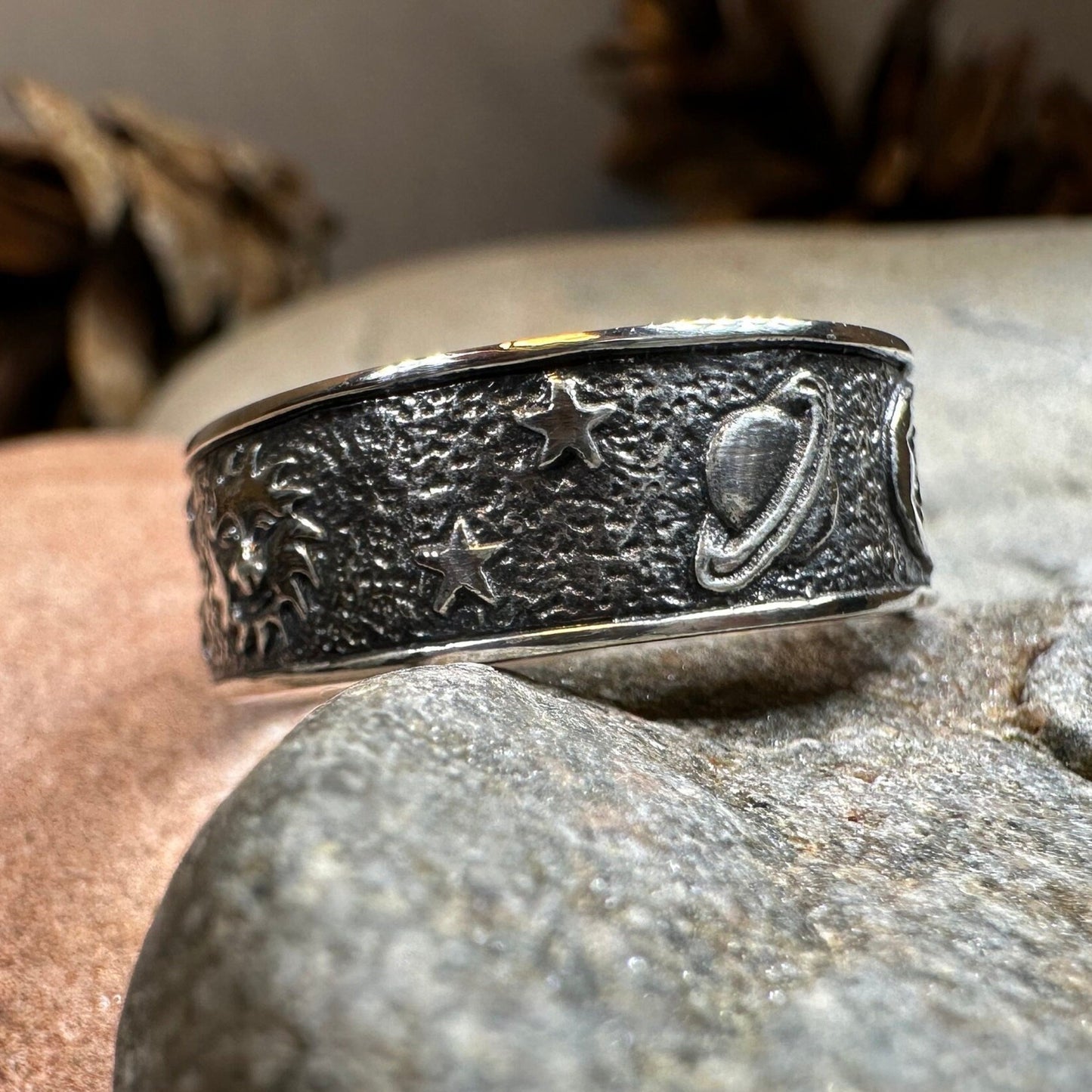Crescent Moon Ring, Astronomy Ring, Celestial Ring, Outer Space Jewelry, Sun Ring, Science Lover Gift, Wiccan Jewelry, Boho Ring, Mom Gift