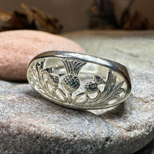 Load image into Gallery viewer, Thistle Ring, Celtic Jewelry, Scotland Jewelry, Flower Jewelry, Scottish Jewelry, Nature Ring, Silver Thistle Jewelry, Mom Gift, Wife Gift