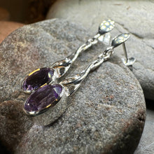 Load image into Gallery viewer, Celtic Knot Earrings, Silver Post Earrings, Irish Jewelry, Scottish Drop Earrings, Silver Ireland Gift, Scotland Gift, Birthstone Earrings