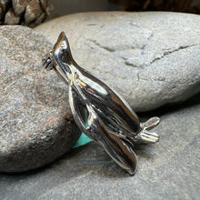 Load image into Gallery viewer, Penguin Brooch, Mother and Child Jewelry, Sterling Silver Brooch, Animal Pin, Family Pin, Mom Gift, Mothers Day Gift, Artisan Pin, Penguins