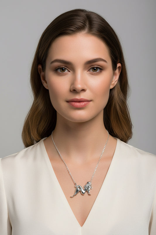 Ocean Mermaid Goddess Necklace in Sterling Silver