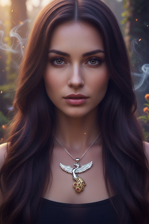 Load image into Gallery viewer, Phoenix Gemstone Necklace in Sterling Silver
