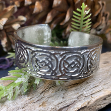 Load image into Gallery viewer, Celtic Knot Pewter Cuff Bracelet