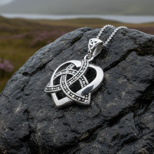 Load image into Gallery viewer, Marcasite Celtic Love Knot Necklace in Sterling Silver